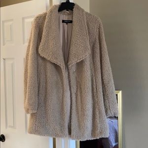 Kenneth Cole medium beige teddy bear coat